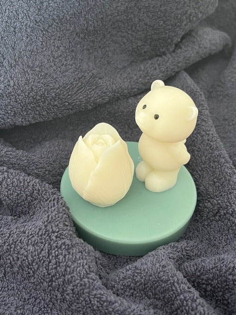 Bougie ourson tulipe