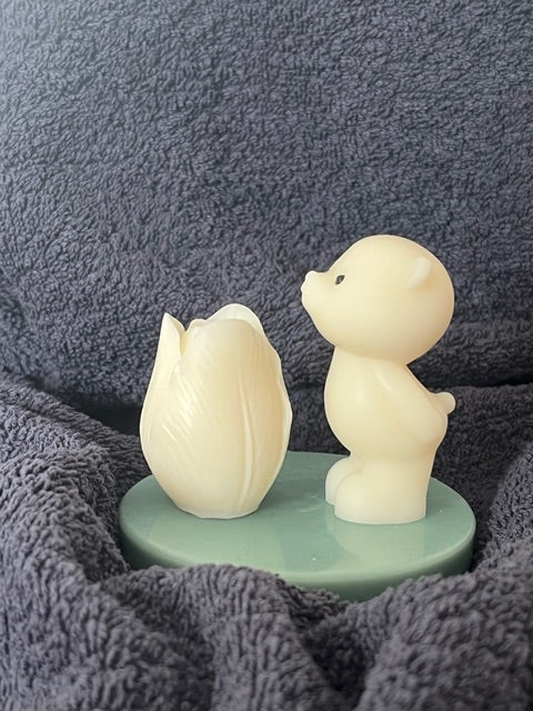 Bougie ourson tulipe